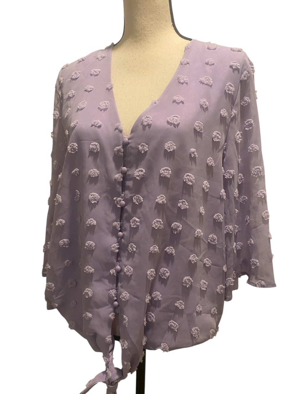 Women’s Purple Textured Blouse Pretty Feminine size large
